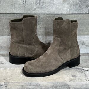 Stuart Weitzman Women's 5050 Bold Suede Zip Booties - Charcoal - Size - 6B .US